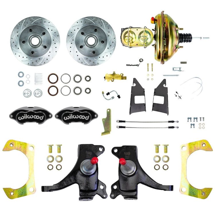 TDC7325DBP 1973-1987 GM C10 Truck/Suburban 2 in. Drop Power Front Disc Brake Kit Black Wilwood Calipers