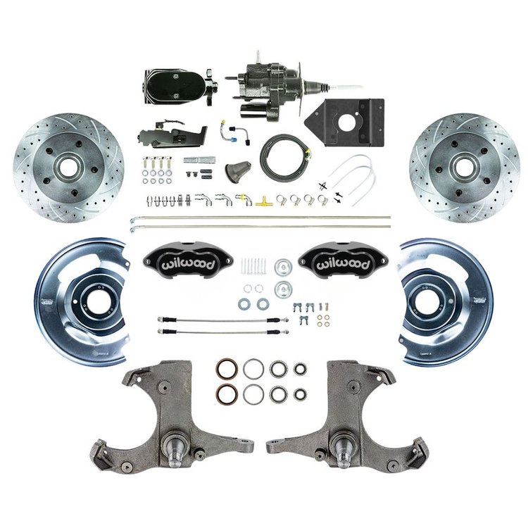 THB6015BYP 1960-1962 GM Truck Hydraulic Assist Front Disc Brake Kit, Black Wilwood Calipers