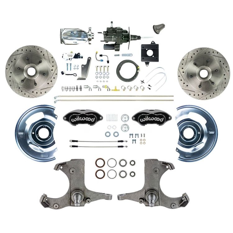 THB6016BXP 1960-1962 GM Hydraulic Assist Front Disc Brake Kit Black Wilwood Calipers Chrome Upper