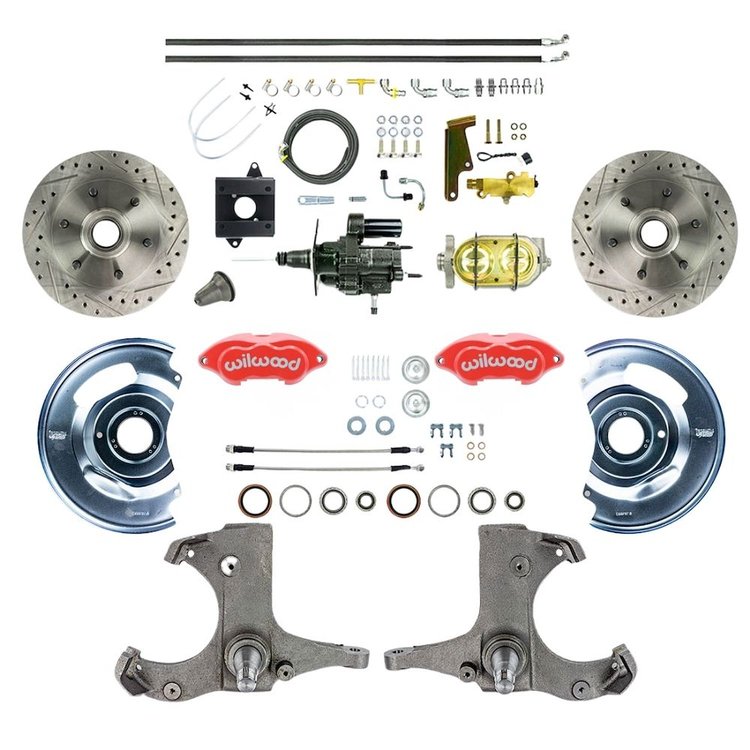 THB6016ZP 1960-1962 GM Truck Hydraulic Assist Front Disc Brake Conv. Kit, Red Wilwood Calipers