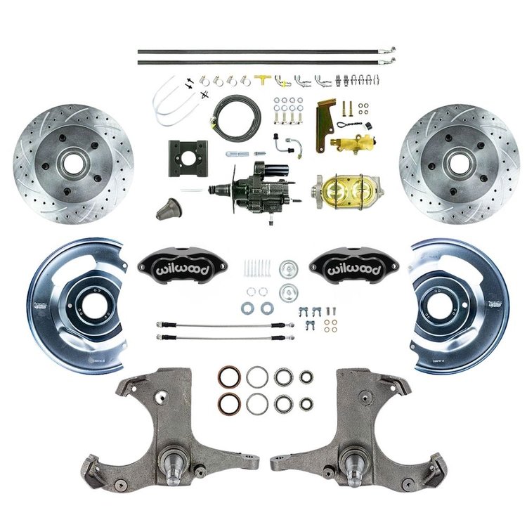 THB6325BP 1963-1966 Chevy Hydro Boost Disc Brake Conversion Kit, Black Wilwood Calipers