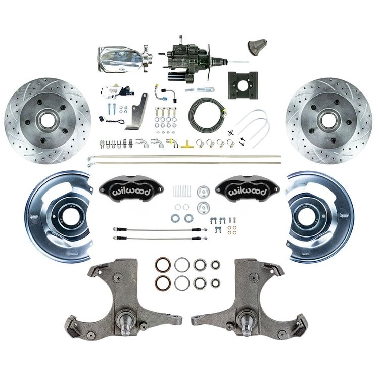 THB6325BXP 1963-1966 Chevy Truck Hydro Boost Disc Brake Conversion Kit Black Wilwood Calipers