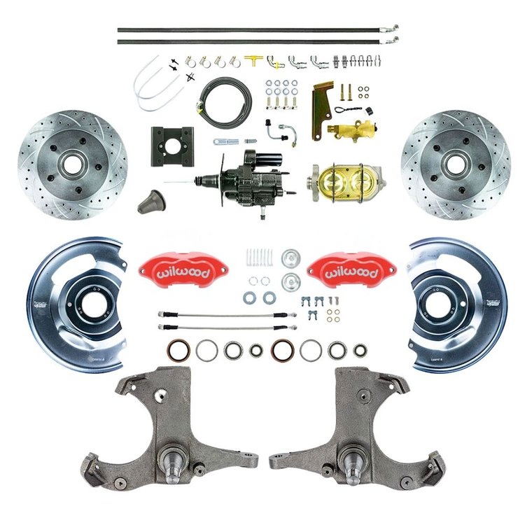 THB6325ZP 1963-1966 Chevy Truck, Hydro Boost Disc Brake Conversion Kit Red Wilwood Calipers