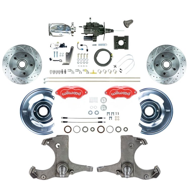 THB6325ZXP 1963-1966 Chevy Truck, Hydro Boost Disc Brake Conversion Kit Red Wilwood Calipers