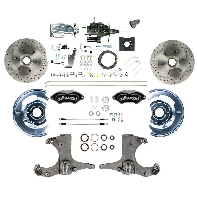 THB6326BXP 1963-1966 Chevy Truck Hydro Boost Disc Brake Conversion Kit Black Wilwood Calipers