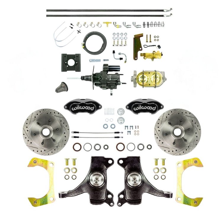 THB6326DBP 1963-1966 Chevy Truck, 2 in. Drop, Hydro Boost Disc Brake Kit Black Wilwood Calipers