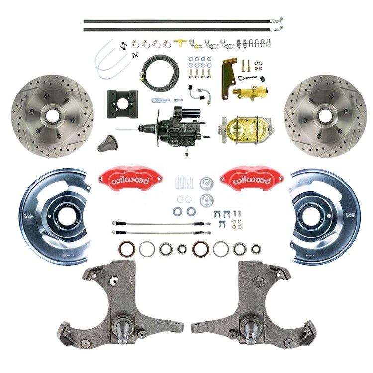 THB6326ZP 1963-1966 Chevy Truck, Hydro Boost Disc Brake Conversion Kit Red Wilwood Calipers