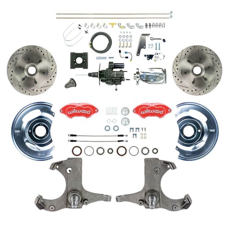 THB6326ZXP 1963-1966 Chevy Truck, Hydro Boost Disc Brake Conversion Kit Red Wilwood Calipers