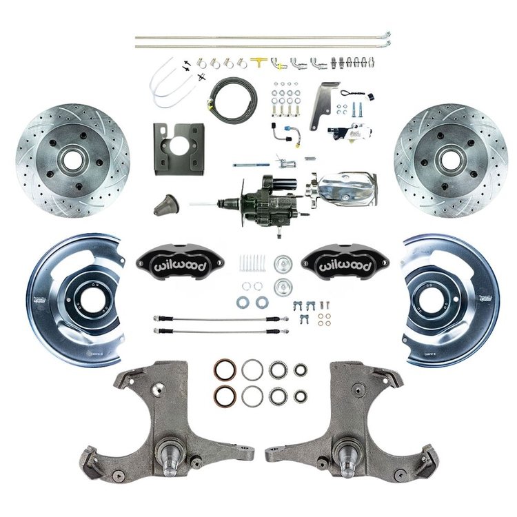 THB6725BXP 1967-1970 Chevy C10/15 Truck Chrome Hydraulic Assist Front Conv Black Wilwood Calipers