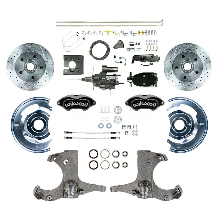 THB6725BYP 1967-1970 GM C10/C15 Truck 2WD Black Hydraulic Assist Front Conv, Black Wilwood Calipers