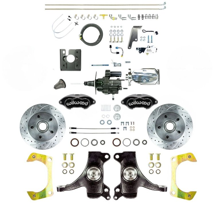 THB6725DBXP 1967-1970 GM C10/15 Trk/Sub, 2 in. Drop, Front Conv, Black Wilwood Calipers, Chrome Upper