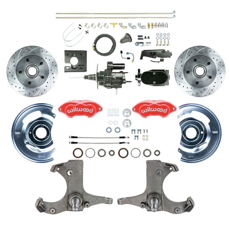 THB6725ZYP 1967-1970 GM C10/C15 Truck, 2WD Black Hydraulic Assist Conv, Red Wilwood Calipers