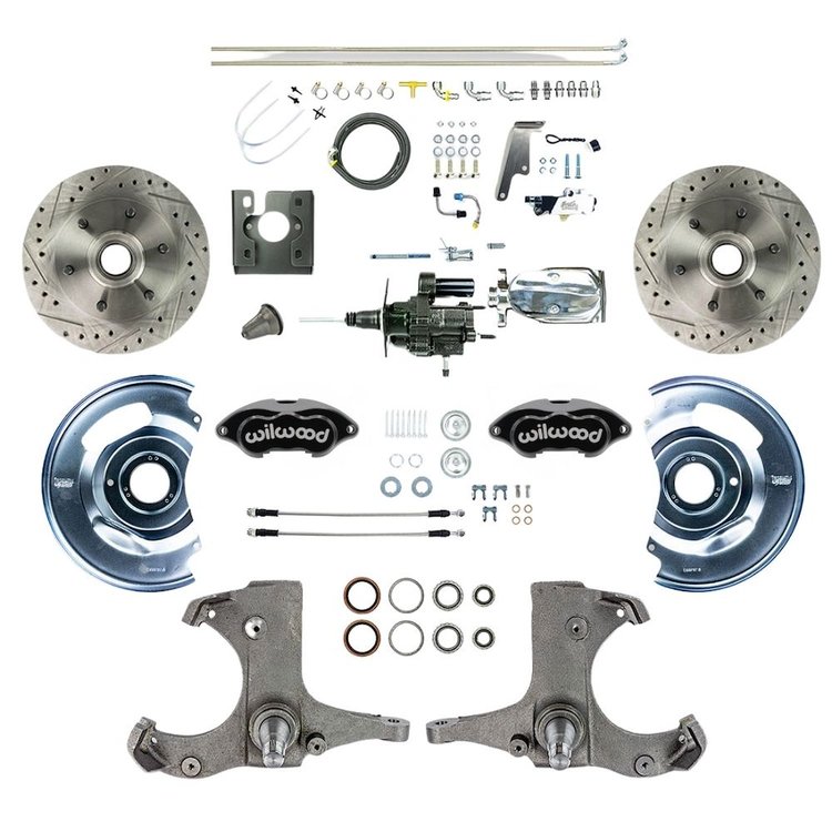 THB6726BXP 1967-1970 Chevy C10/15 Truck Chrome Hydraulic Assist Disc Kit Black Wilwood Calipers