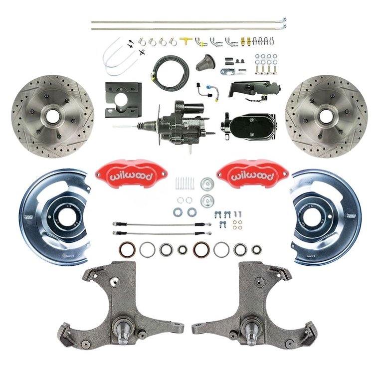 THB6726ZYP 1967-1970 GM C10/15 Truck 2WD,Black Hydraulic Assist Disc Brake Red Wilwood Calipers