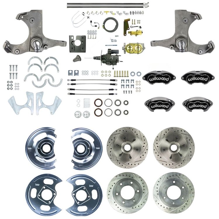 THB6756BP 1967-1970 GM Truck 2WD Hydraulic assist 4-Wheel Disc Brake Kit Black Wilwood Caliper