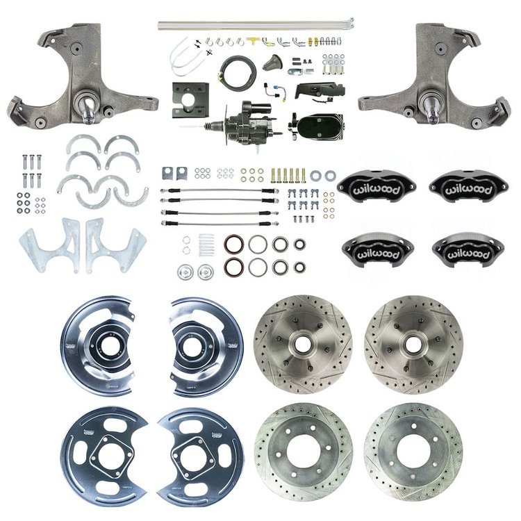 THB6756BYP 1967-1970 GM Truck 2WD Hydraulic assist 4-Wheel Front Disc Black Wilwood Calipers