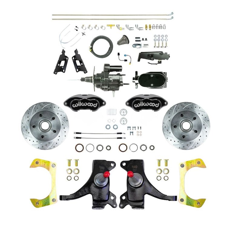THB7325DBYP 1973-1987 GM C10/15 Truck 2 in. Drop Black Hydraulic Assist Disc Black Wilwood Calipers