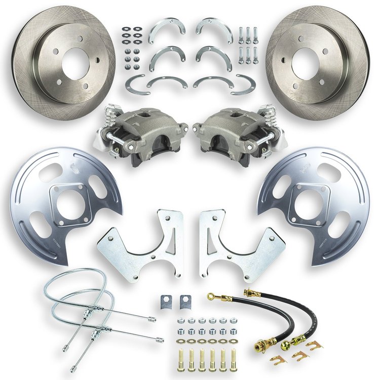 TRD4705 GM 10 & 12-Bolt Rear Disc Brake Conversion Kit for 1971-1987 Chevy Trucks w/ 5 x 5 in. Lug Pattern [Natural Calipers]