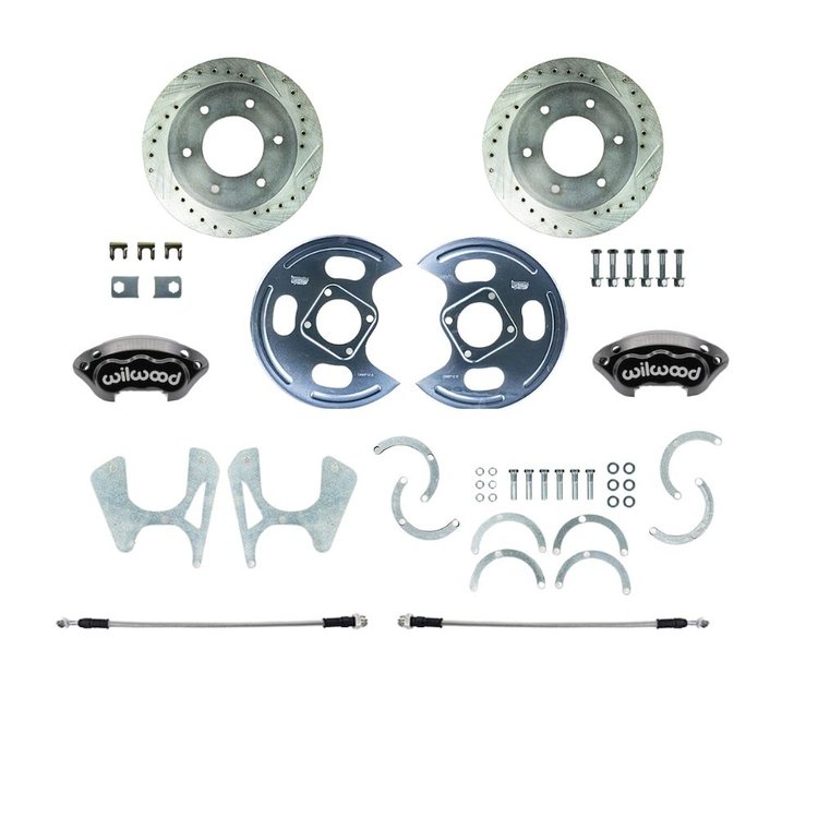 TRD4746SP 1963-1972 Chevy/GMC Truck Rear Disc Brake Conv Kit Black Wilwood Calipers, 6 Lug