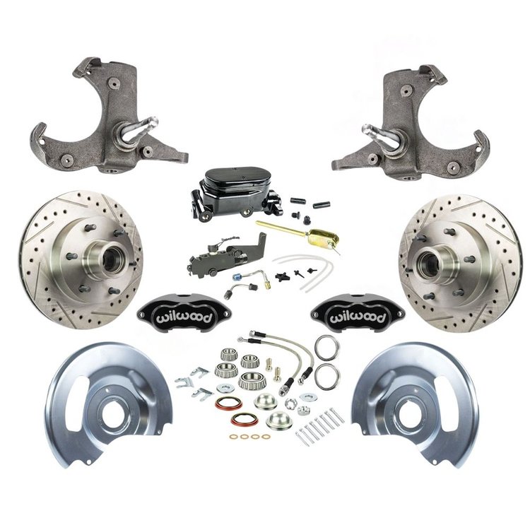 TSD6016BYP 1960-1962 Chevy/GMC Std Front Disc Brake Kit with Black Wilwood Calipers, Black Upper