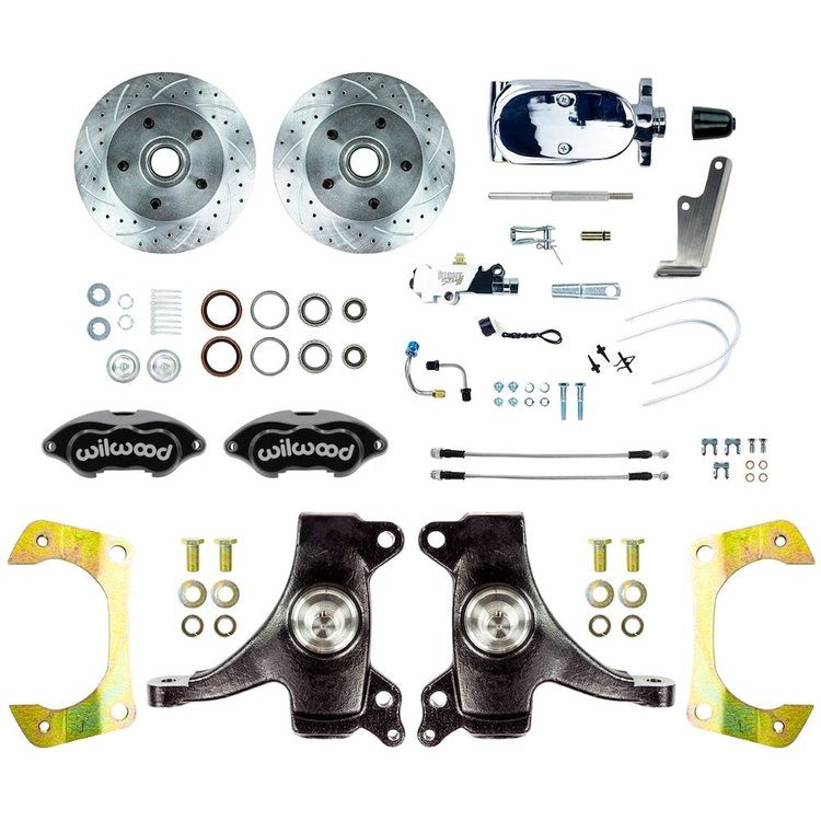 TSD6315DBXP 1963-1970 GM Truck/Suburban 2 in. Drop, Std Front Disc Brake Kit, Black Wilwood calipers 5 Lug