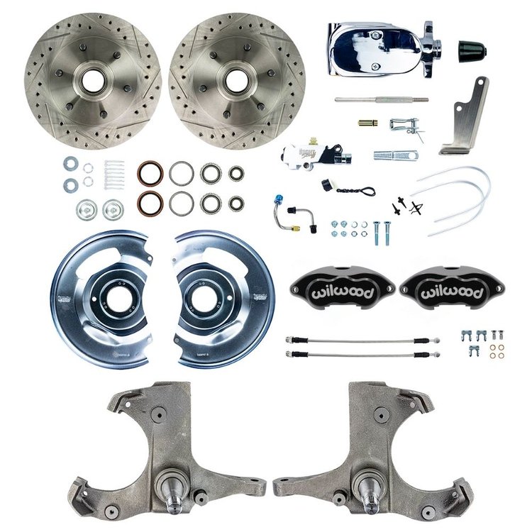TSD6316BXP 1963-1970 Chevy/GMC Truck/Suburban, Std Front Disc Brake Kit Black Wilwood Calipers, 6 Lug