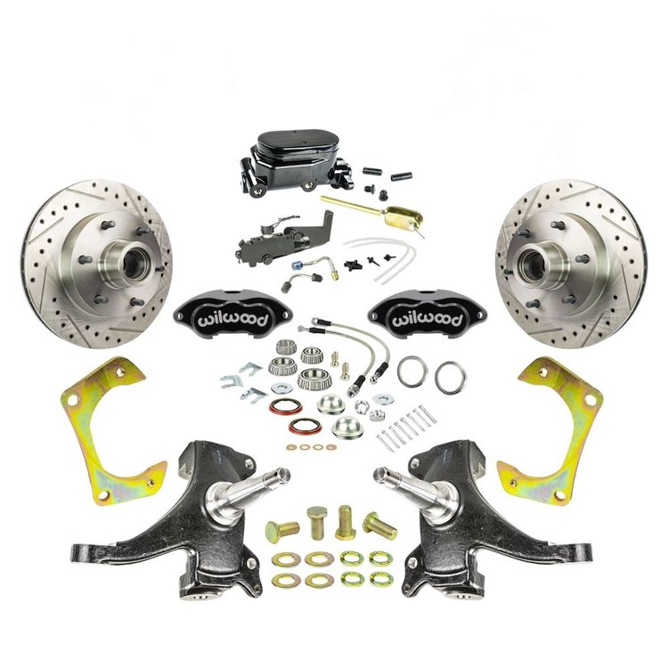 TSD6316DBYP 1963-1970 GM Truck/Suburban, 2 in. Drop Std Front Disc Brake Kit, Black Wilwood Calipers 6 Lug