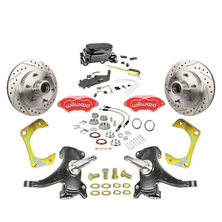 TSD6316DZYP 1963-1970 GM Truck/Suburban, 2 in. Drop Std Front Disc Brake Kit, Black Wilwood Calipers 6 Lug
