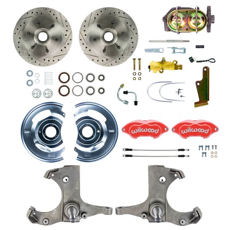 TSD6316ZP 1963-1970 Chevy/GMC Truck/Suburban, Std Front Disc Brake Kit Red Wilwood Calipers 6 Lug