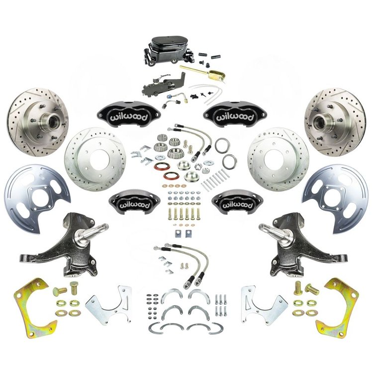 TSD6346DBYP 1963-1970 GM Truck/Suburban, 2 in. Drop, Std 4-Wheel Disc Brake Kit Black Wilwood Calipers