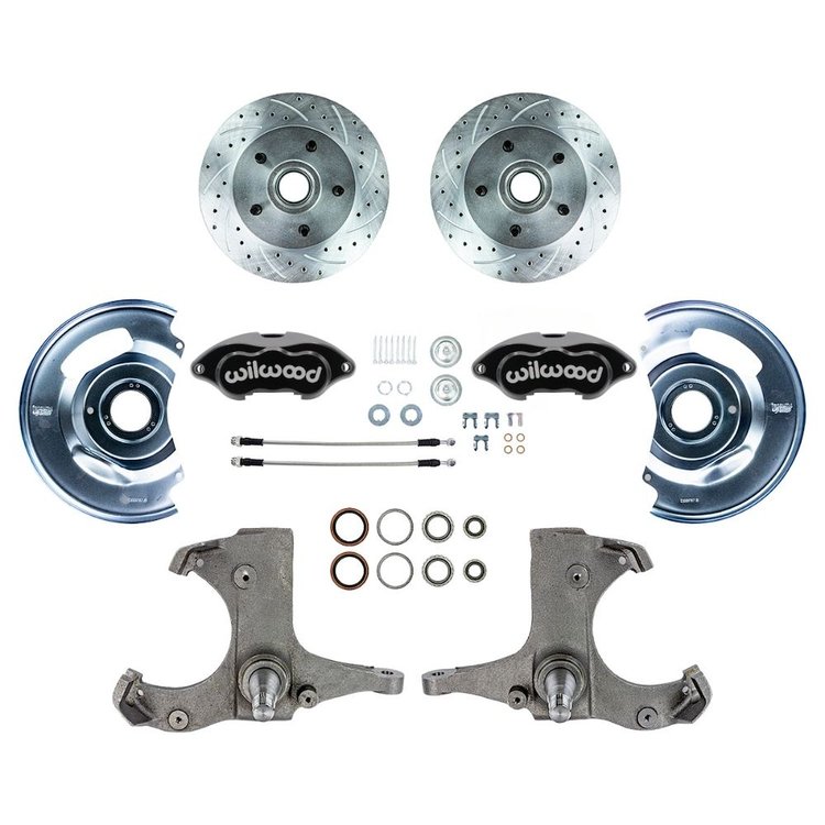 TWK6015BP 1960-1962 Chevy Truck 2WD, "At The Wheel" Disc Conversion Kit, Red Wilwood Calipers