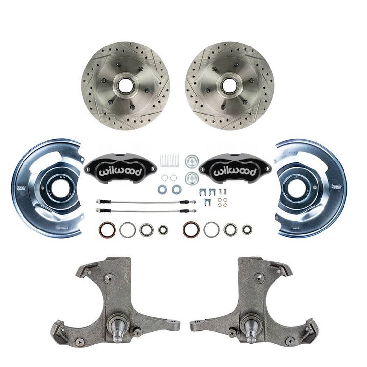 TWK6016BP 1960-1962 GM Truck/Suburban, 2WD, "At The Wheel" Disc Brake Black Wilwood Calipers 6x5.5