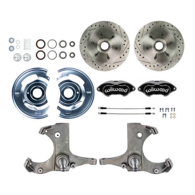 TWK6316BP 1963-1970 GM Truck/Suburban 2WD, At-The-Wheel Disc conversion Kit Black Wilwood Calipers
