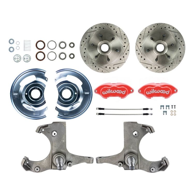 TWK6316ZP 1963-1970 GM Truck/Suburban 2WD, At-The-Wheel Disc conversion Kit Red Wilwood Calipers