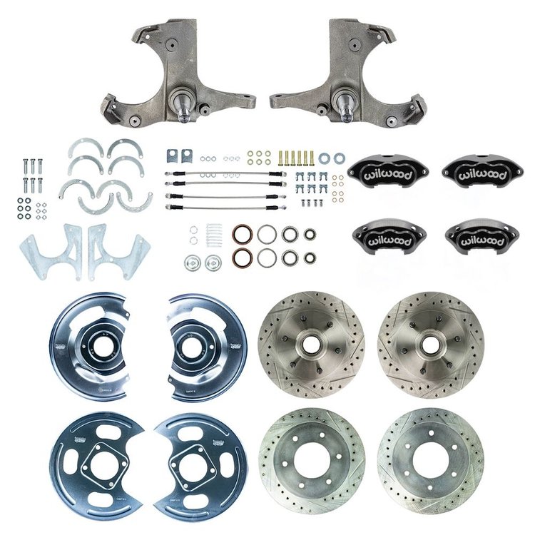 TWK6346BP 1963-1970 GM Truck/Suburban 2WD, 4 wheel, At The Wheel Disc Kit, Black Wilwood Calipers