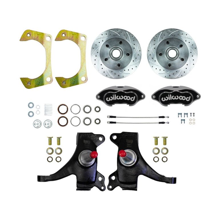 TWK7125DBP 1971-1972 GM Truck/Suburban, 2WD, 2 in. Drop At The Wheel Disc Kit Black Wilwood Calipers