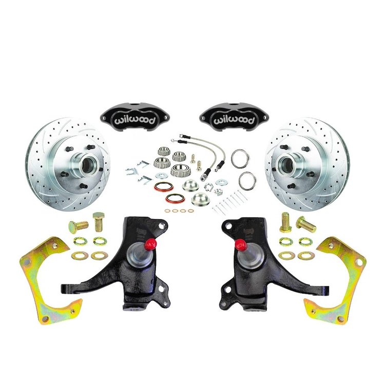 TWK7325DBP 1973-1987 GM Truck 2WD, 2 in. Drop At The Wheel Disc Brake Kit Black Wilwood Calipers