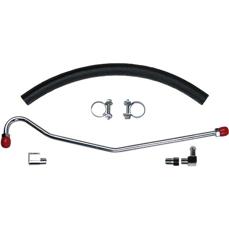 64 -65 350/365hp Chrome - Fuel Pump to Carb. Line Set 1 line 3 Fittings 1 Hose 4 Pcs.