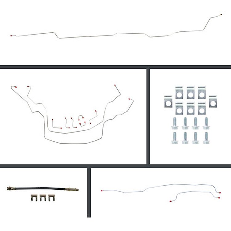 62 Nova Manual Disc Conversion Complete Brake Line Kit 26 Pcs.