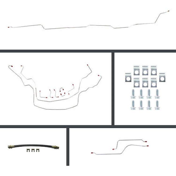 64 Nova Manual 4 Wheel Disc Conversion Complete Brake Line Kit 26 Pcs.