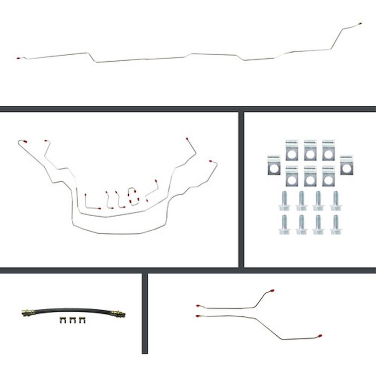 66 Nova Manual 4 Wheel Disc Conversion Complete Brake Line Kit 26 Pcs.