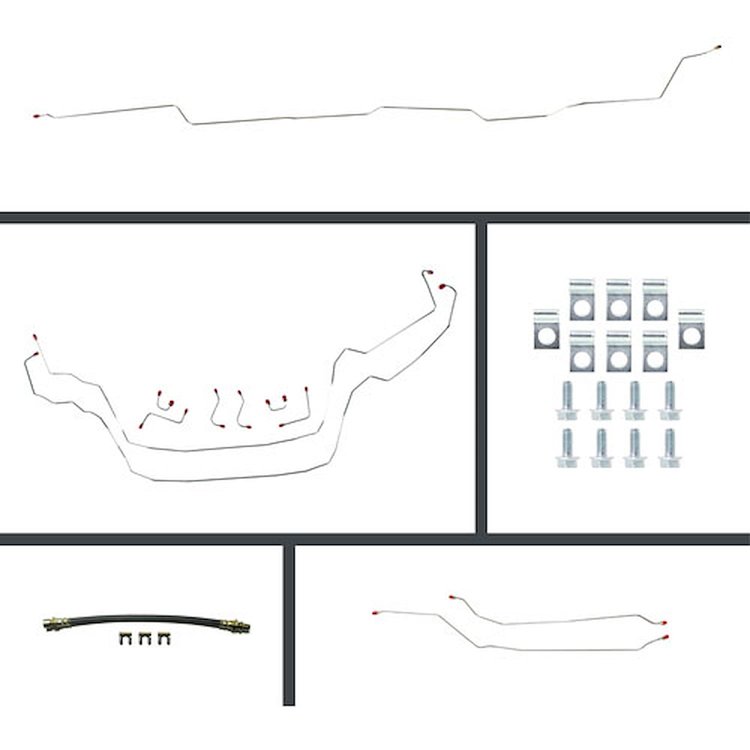 67 Nova Manual Disc Conversion Complete Brake Line Kit 26 Pcs.