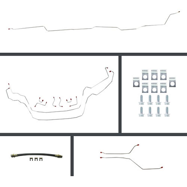 67 Nova Manual 4 Wheel Disc Conversion Complete Brake Line Kit 26 Pcs.