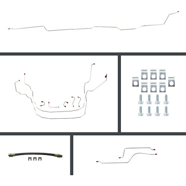 65 Nova Power 4 Wheel Disc Conversion Complete Brake Line Kit 26 Pcs.