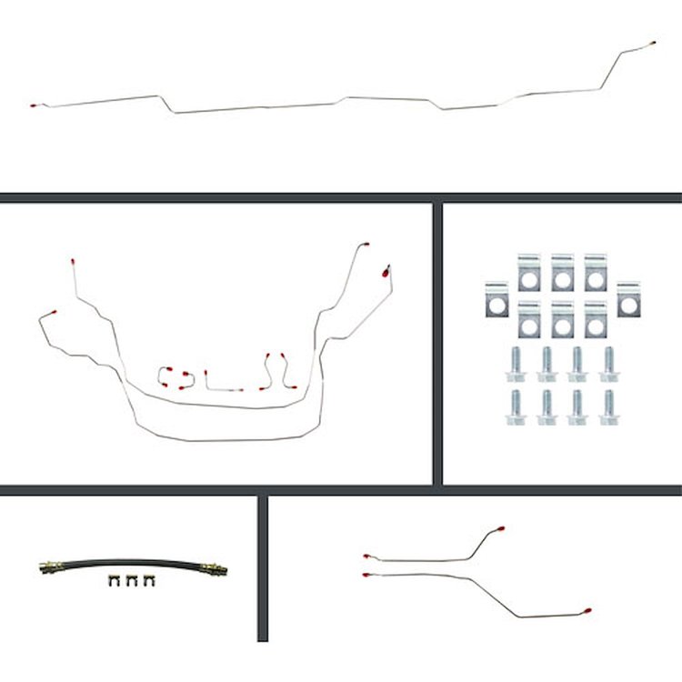 67 Nova Power 4 Wheel Disc Conversion Complete Brake Line Kit 26 Pcs.