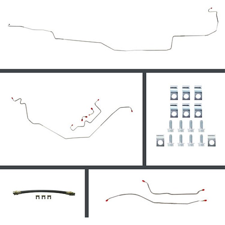 68 Nova Power 4 Wheel Disc Conversion Complete Brake Line Kit 26 Pcs.