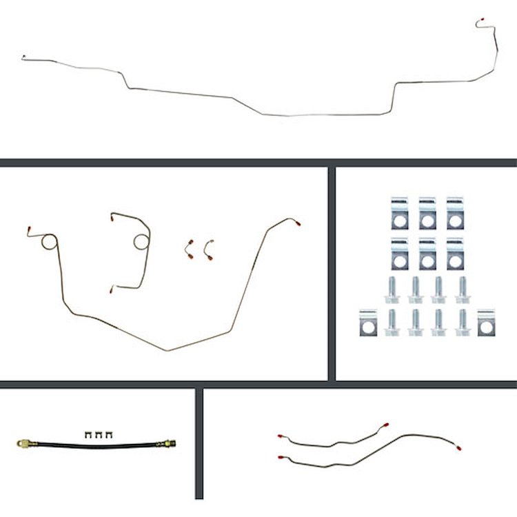74 Nova Powerl 4 Wheel Disc Conversion Complete Brake Line Kit 26 Pcs.