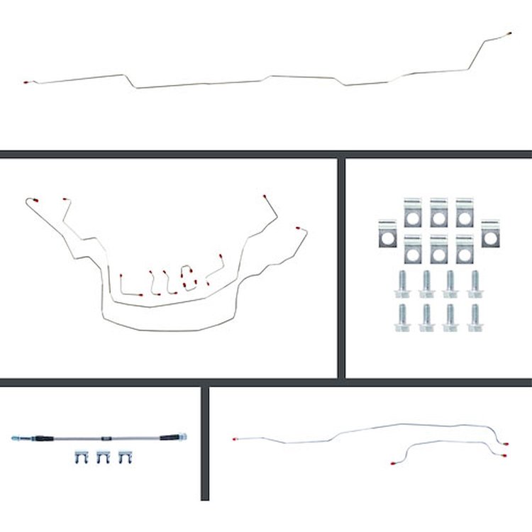 62 Nova Manual Disc Conversion Complete Brake Line Kit 26 Pcs. Stainless
