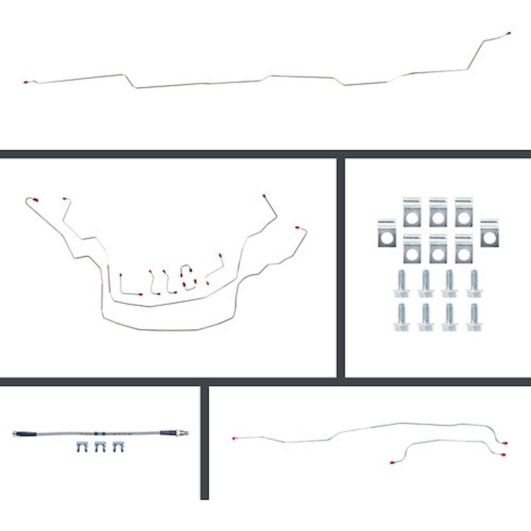 64 Nova Manual Disc Conversion Complete Brake Line Kit 26 Pcs. Stainless