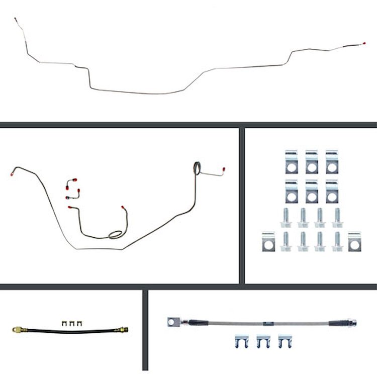 69 Nova Manual 4 Wheel Disc Conversion Complete Brake Line Kit 26 Pcs. Stainless